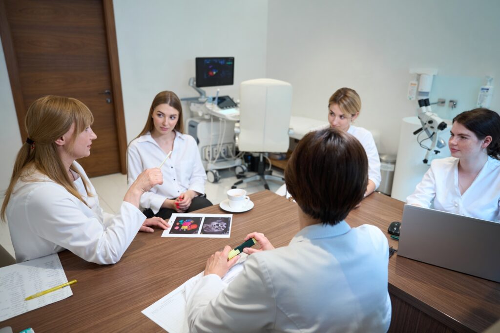 Young woman at a medical consultation at a medical center